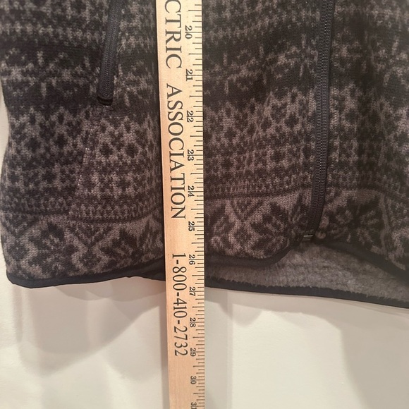 L L Bean Fleece Full Zip Jacket Native Aztec Print Sz Small Soft Cozy Casual - Picture 4 of 12